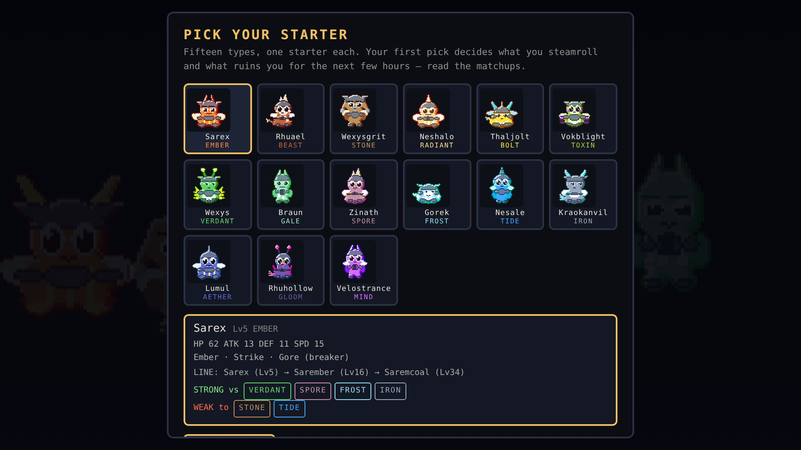 Choosing a starter